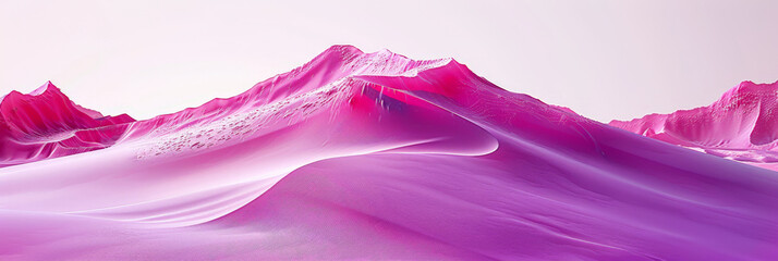 pink magenta sand dunes in the desert on blue sky background, appropriate for travel magazines, blog headers, website backgrounds, or desert themed contras designs.banner