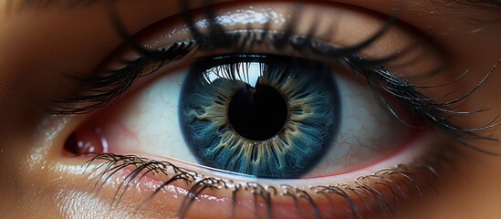 woman eye in process of scanning