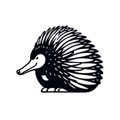Simple and Clean Echidna Logo Icon Silhouette	