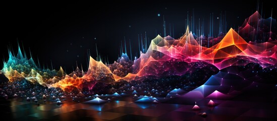 colorful graph in dark space