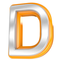 Font D Gold With White 3D Render