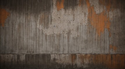 Brown and orange streaks on textured rustic concrete wall with