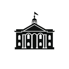 House icon line symbol. Romania City Buildings outline vector icon. Architecture residental design. Architecture icon line symbol. Palace of Congress in Buenos Aires, Argentina icon.