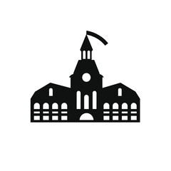 Editable mosque vector icon. School Vector illustration on a transparent background. Suitable For Web Design, Logo, App. School icon, logo or symbol. Courthouse building sign.