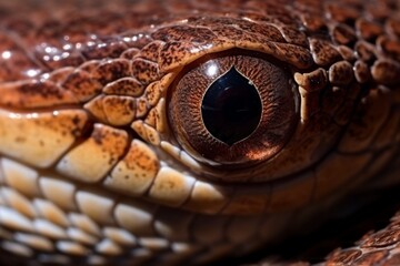 Fototapeta premium Colorful snake python cobra viper forest hiding waiting for prey rainforest jungle untouched nature predator venomous venom dangerous wildlife poisonous animal skin tail creepy african exotic species