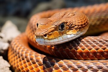 Obraz premium Colorful snake python cobra viper forest hiding waiting for prey rainforest jungle untouched nature predator venomous venom dangerous wildlife poisonous animal skin tail creepy african exotic species