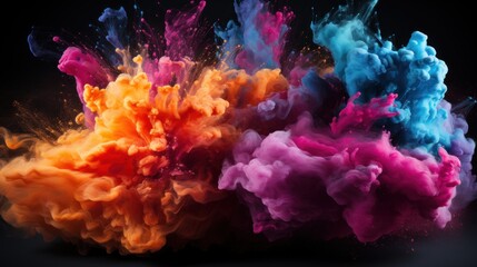 Fototapeta na wymiar Colored powder explosion on black background