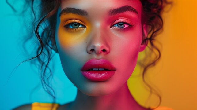 Women decked out in flashy neon colors will shine with bright lipstick and trendy makeup. At the same time maintaining a simple but chic dressing style. It's like shooting an advertisement.