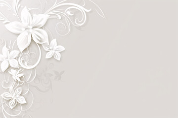 Floral wallpaper design with beige and white details