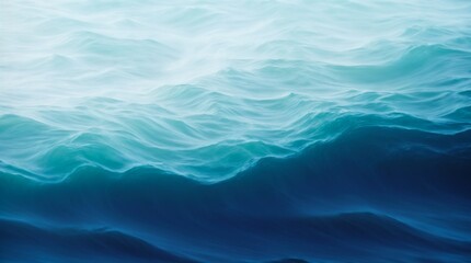 Dreamy seascape with ethereal blue waves softly undulating in serene abstraction  - obrazy, fototapety, plakaty