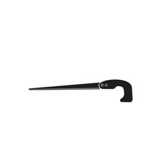 Vintage retro hipster saw. Carpentry tools keyhole saw silhouette icons on white background.