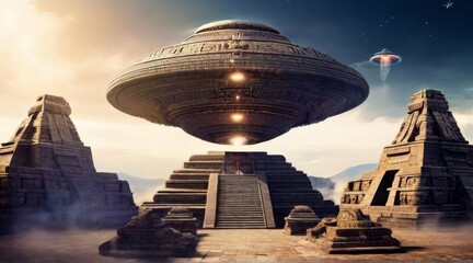Ancient alien builders - obrazy, fototapety, plakaty