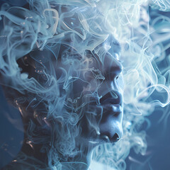 abstract smoke background with person 