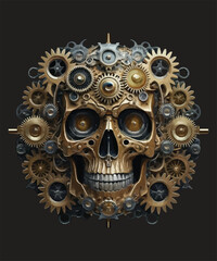 Skull head t-shirt vector illustration. Vector t-shirt art style. 
