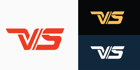 Versus letter logo. Battle vs match, game
