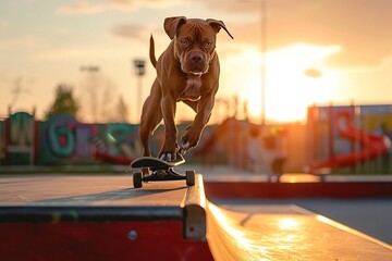 Skatepark Pooch Pulls Off a Perfect Ollie at Sunset