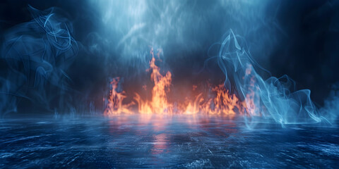 "Inferno Illumination: Dynamic Dance of Flame and Smoke, an Ablaze Wallpaper Spectacle"
