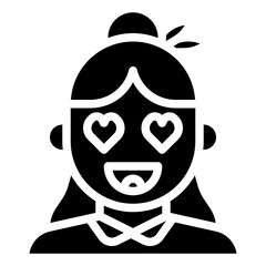 IN LOVE,smiley,feelings,woman,curly hair.svg