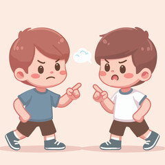 Obraz na płótnie Canvas flat design illustration of two boys arguing