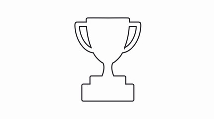 Trophy icon in flat style. Vector isolated black and white illustration