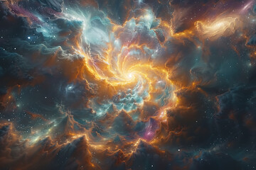 Naklejka premium futuristic space nebula, deep space 