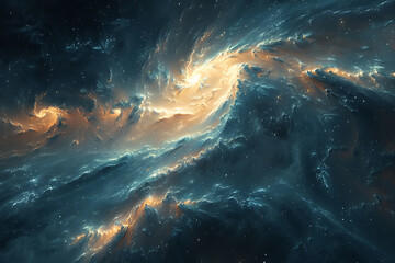 Fototapeta premium futuristic space nebula, deep space 