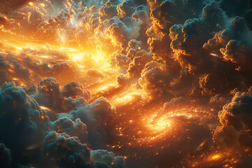 Fototapeta premium futuristic space nebula, deep space 