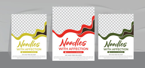 Special noodles Flyer design and restaurant fast food menu poster design template