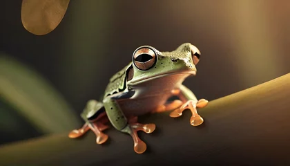 Fotobehang javan tree frog frog tree frog flying frog © Leila