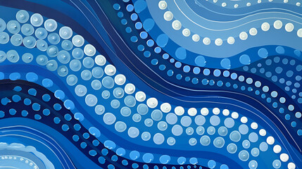 abstract background with waves, Pop art dots in shades of blue and green forming a wave-like...