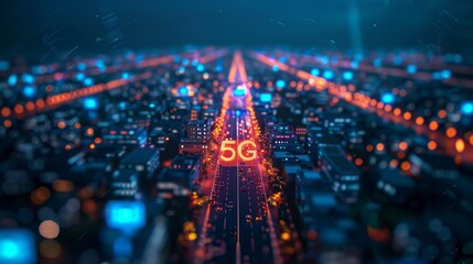 Fototapeta premium Next-generation 5G infrastructure for advanced telecommunications Emphasize on high-speed connectivity and technological innovation