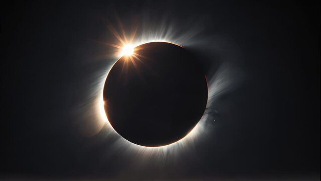 Landscape with a view of a solar eclipse