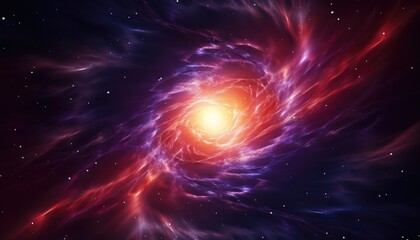Colorful nebula rising start, red giant, black hole, deep space