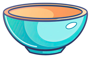 Decorative Bowl - Flat Logo Vector Cartoon Illustration. Isolated on a Transparent Background. Cutout PNG.