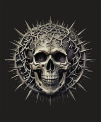 Skull head t-shirt vector illustration. Vector t-shirt art style.