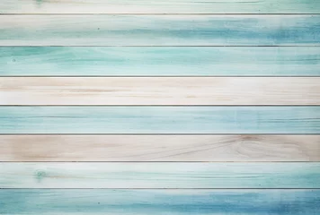 Zelfklevend Fotobehang wood pattern background blue and green stripes © IgnacioJulian