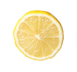 Citrus fruit. Sliced fresh ripe lemon isolated on white