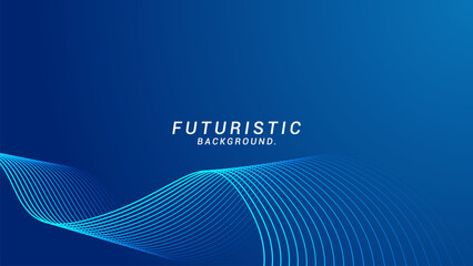 Modern abstract blue gradient flowing wave lines banner background. Shiny moving lines design elements. Glowing waves. Futuristic technology concept. Vector illustration - obrazy, fototapety, plakaty