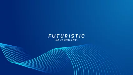 Behangcirkel Modern abstract blue gradient flowing wave lines banner background. Shiny moving lines design elements. Glowing waves. Futuristic technology concept. Vector illustration © StudioHaxe