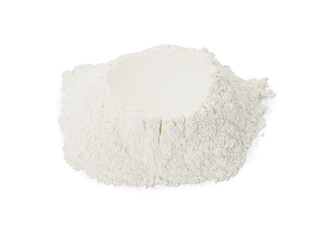 Pile of baking powder isolated on white