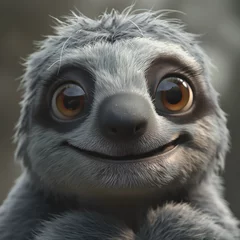Fototapeten Cute Close Up Cartoon Sloth © Ross