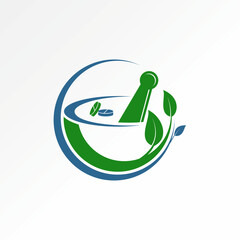 Logo design graphic concept creative premium vector stock abstract sign crusher pharmacy capsule leaf nature botany Related to madical madicine health