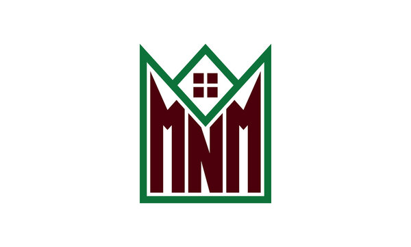 MNM initial letter real estate builders logo design vector. construction, housing, home marker, property, building, apartment, flat, compartment, business, corporate, house rent, rental, commercial