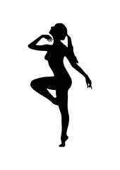Fototapeta na wymiar Silhouette vector Beauty Dancing girl