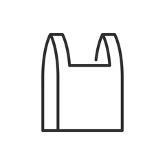 Plastic bag, linear icon. Line with editable stroke