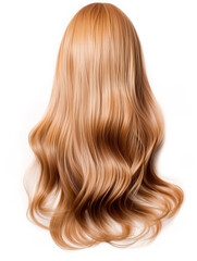 Fototapeta premium Long hair wig isolated on white background, no shadow.