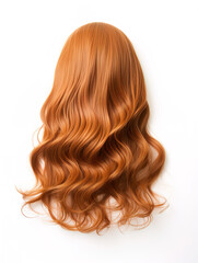 Naklejka premium Long hair wig isolated on white background, no shadow.
