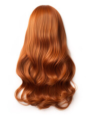 Fototapeta premium Long hair wig isolated on white background, no shadow.