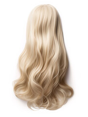 Naklejka premium Long hair wig isolated on white background, no shadow.
