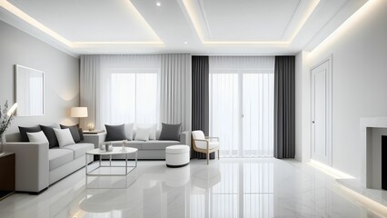 Fototapeta na wymiar Interior of a marble living room